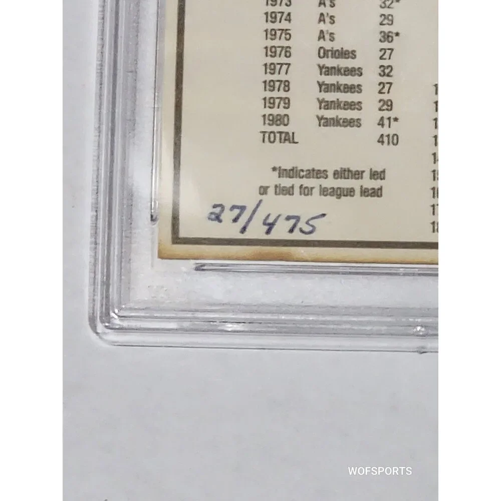 Topps 1981 Donruss Autographed Reggie Jackson #468 Limited Edition Card 27/475